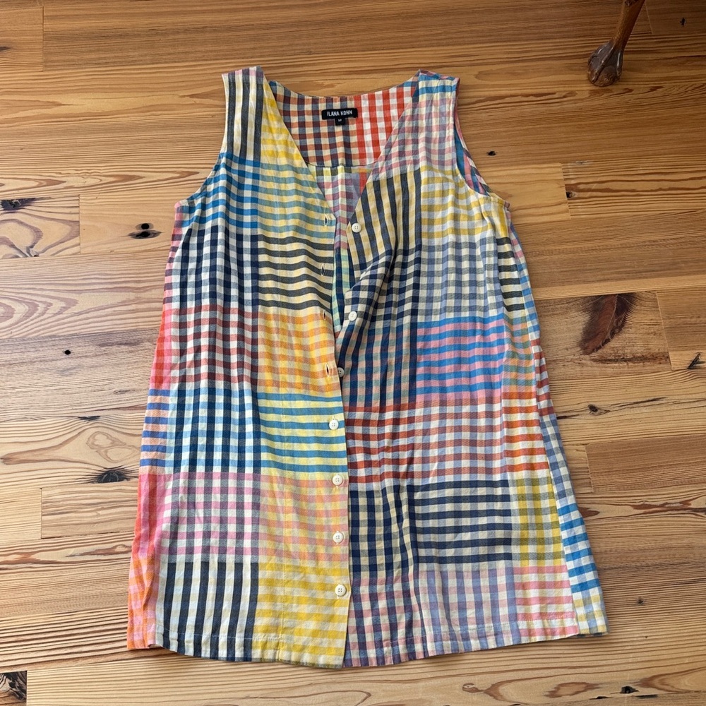 Ilana Kohn Multicolor Plaid Button-Down Mini Dress